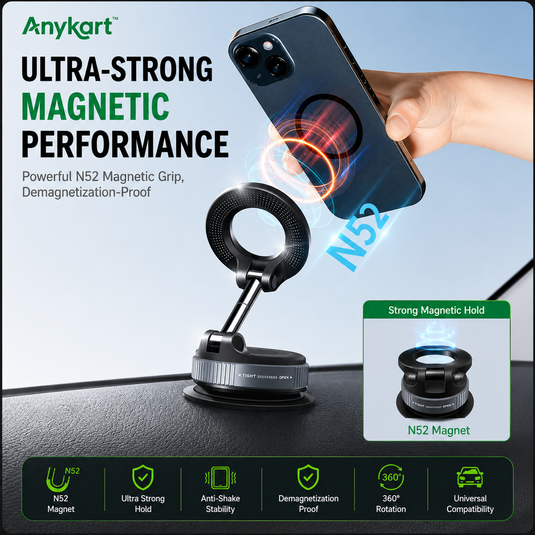 360° MagPro Vacuum Magnetic Phone Holder