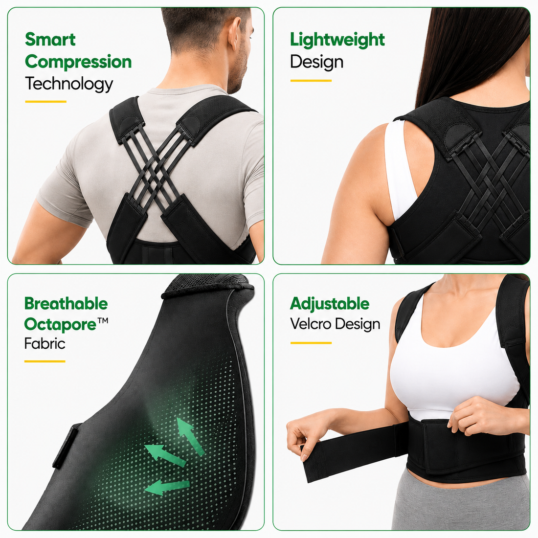 Adjustable Back Posture Corrector/ Back Pain Relief Belt Women & Men