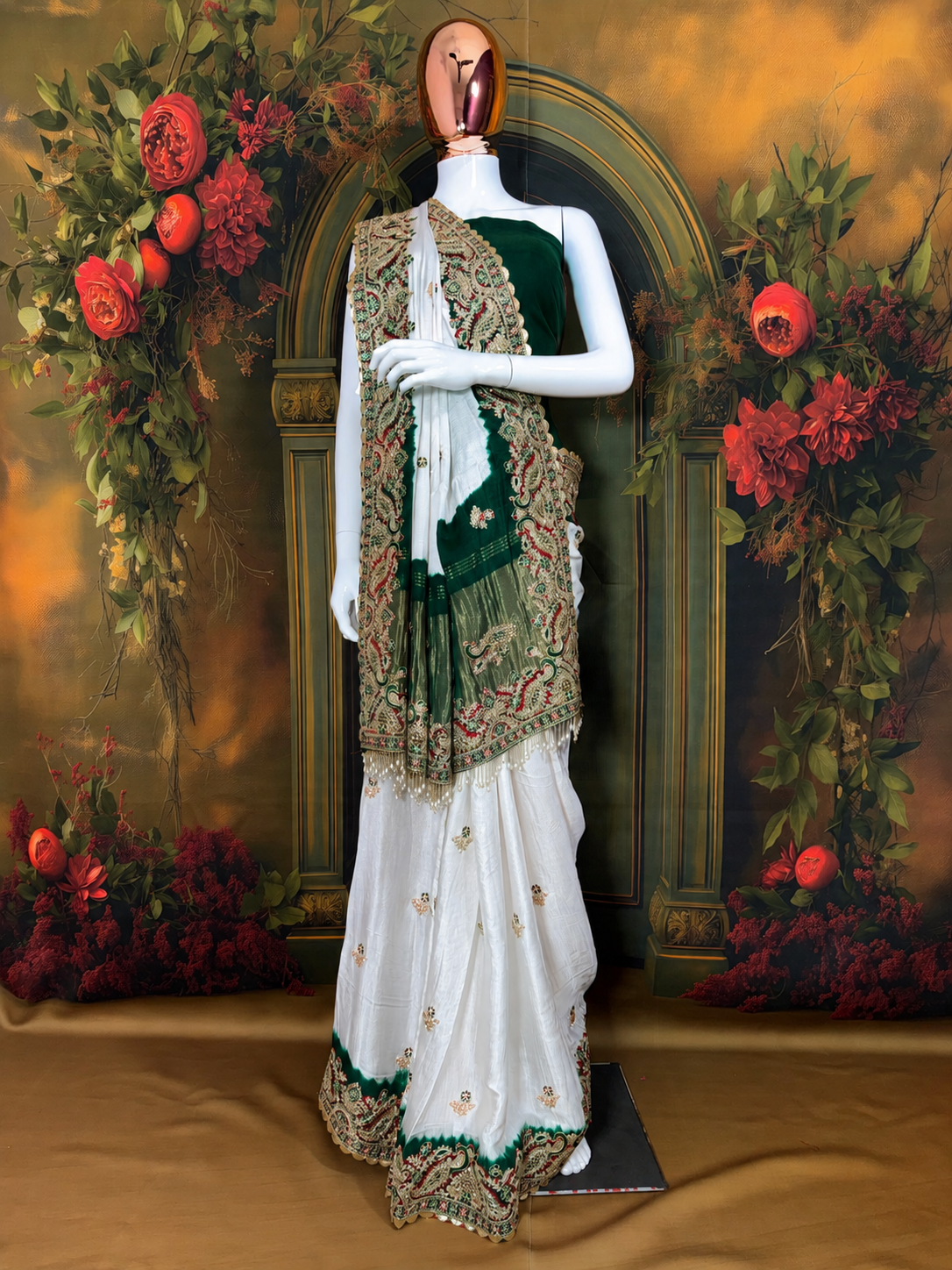Premium Bandhani Silk Saree – Luxury Designer Edition